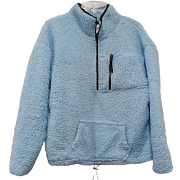 NO BOUNDARIES JUNIORS HALF-ZIP FAUX SHERPA PULLOVER SIZE JUNIOR 3X - Picture 1 of 4